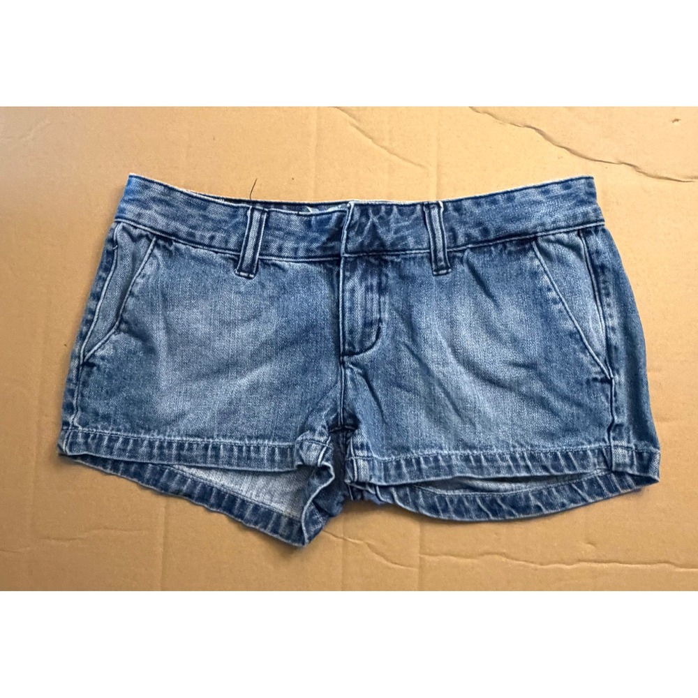 Hurley Womens Denim Shorts Size 1 Medium Wash Low Rise Casual Surf Beachwear